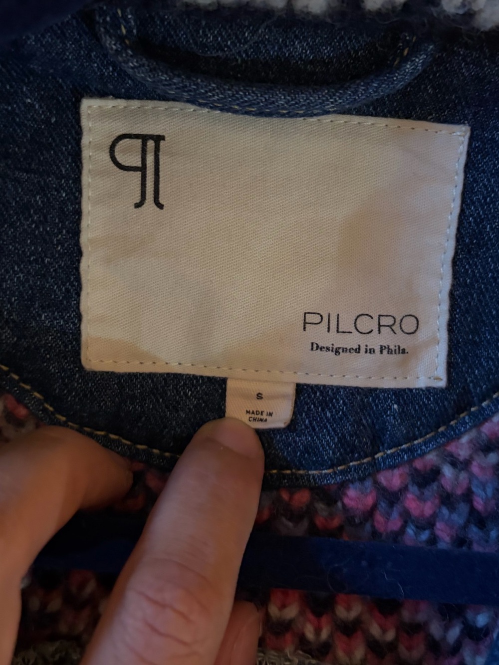Crochet Denim Sweater Jacket - Picture 6 of 6